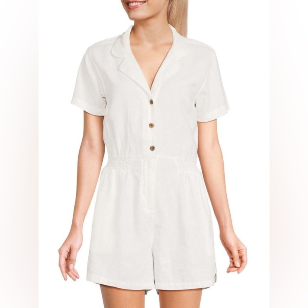Onia White Short Sleeve Jumpsuit